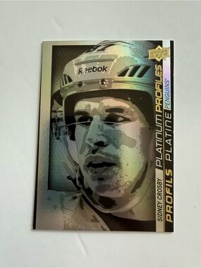 Reebok White and Black Sidney Crosby Platinum Profiles Hockey Card